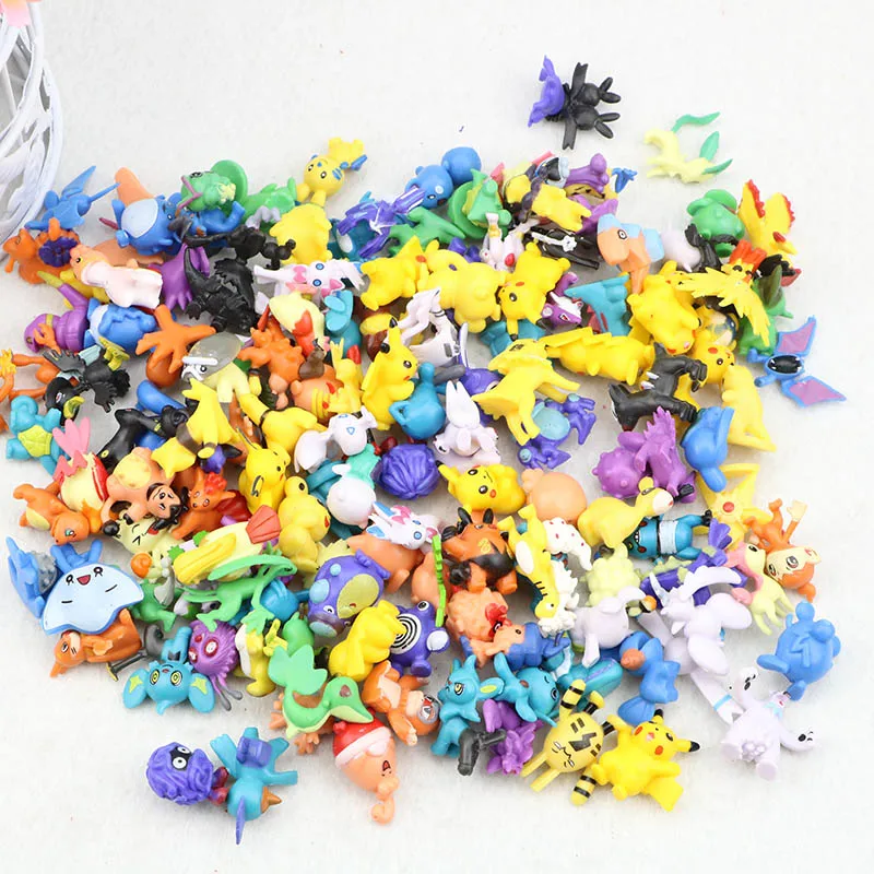 

144 Different Style Anime Pocket Monster Random Figure Cute Mini Pikachu Charizard Cartoon Model Doll Sets Kids Birthday Gifts