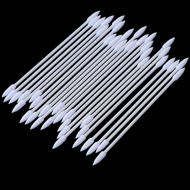 25pcs Disposable Cotton Swab Cosmetics Permanent Makeup Health Medical Ear Jewelry Clean Sticks Buds Tip Cotton Head Swab 50 10pcs disposable medical iodophor iodine cotton swab stick home outdoor disinfection emergency tool