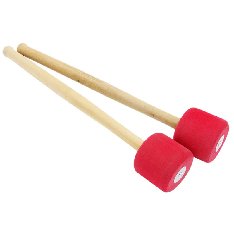 Басовый барабан молоток палочки красная пена молоток с деревянной ручкой для ударных бас барабан 13 дюймов