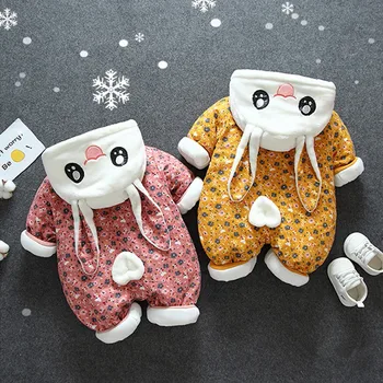 

Newborn Toddler Baby clothes Girl Hooded Lovely Romper Jumpsuit Warm Thickened Outfit Clothes Attractive Cute Jumpsuit