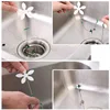 2Pcs Premium Drain Hair Catcher Flower Shower Hair Cleaning Chain Bathroom Drain Strainer Hair Catcher Chain Hook 5