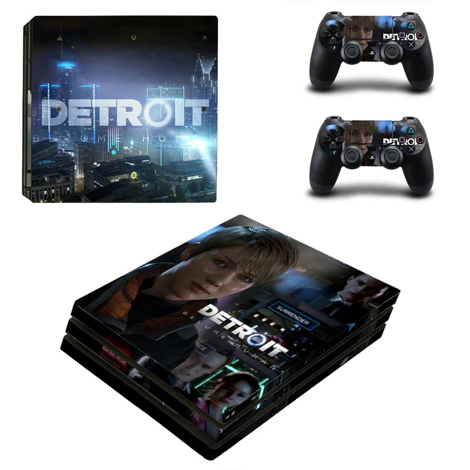 YSP4P-2066 Детройт: стать человеком PS4 Pro виниловые наклейки на кожу Обложка консоли и 2 шт. контроллер кожи наклейка для sony Playstation 4 Pro Аксессуары - Цвет: YSP4P-2066