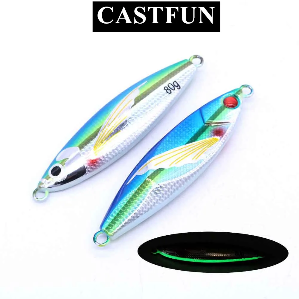 Fishing Shape Metal Jig Bait 40g 60g 80g 100g Luminous Glowing Lead Fish Jigging Fishing Shape Metal Jig Bait 40g 60g 80g 100g Luminous Glowing Lead Fish Jigging