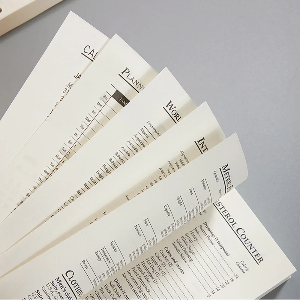 2022 A5 Loose Leaf Notebook Refill Spiral Binder Inner Page Weekly Monthly To Do Line Inside Paper Stationery 170 Sheets