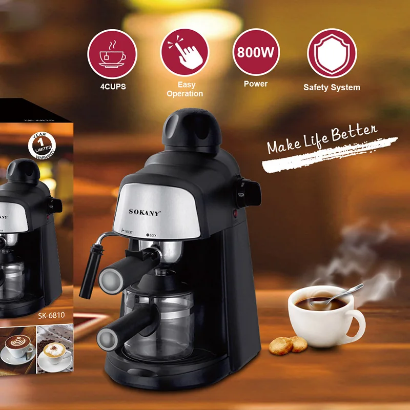 Coffee Machine Semi-Automatic Pump Type Coffee Maker Cappuccino Brew Tea Coffee Powder Free Ceramic Coffee Cup 800W 220V KF14