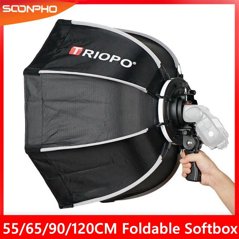 TRIOPO 55 см 60 * 90 120 Speedlite переносной восьмиугольный зонт софтбокс для съемки вне