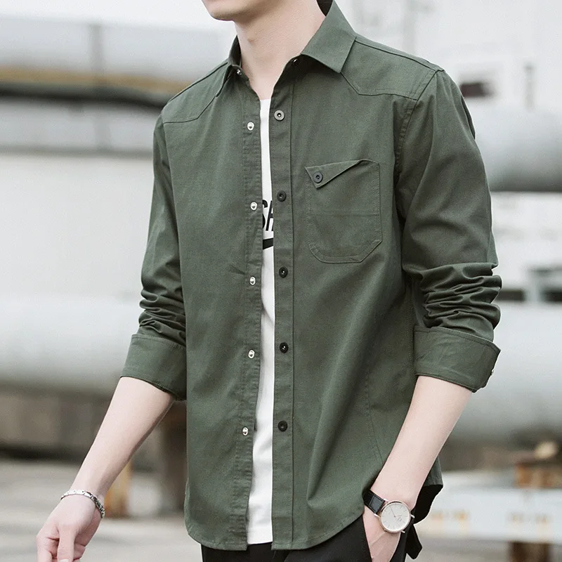 Men's Long Sleeve Shirt Coat Spring And 