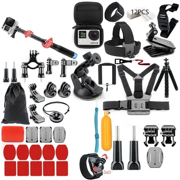 

58pcs Camera Accessories Sets Kit Portable Bag Shoulder Strap Tripod for gopro hero 6 5 4 3 kit 3 way selfie stick for Eken h8r
