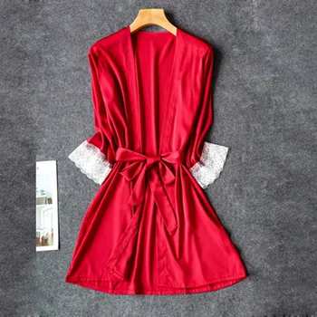 

Bridesmaid Robes Satin Robe Bride Sleepwear Sexy Lace woman Dressing Gown Bathrobe Kimono Silk Bath Robe Sleep Loung #g20
