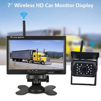 

Car Rear View Camera Reversing Parking System Kit 7" inch LED CCD Wireless LCD Monitor Waterproof Night Vision Backup Camera