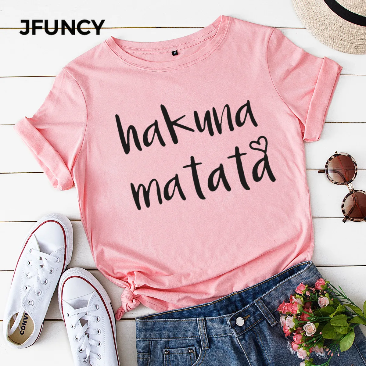 

JFUNCY Plus Size Cotton T-shirts Mom T Shirts Female New Graphic Tees Young Women Girls Summer Tops Casual Students Tshirts