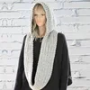 Solid Color Wool Hat Scarf Women Fashion Casual Knit Hooded Scarf Autumn Winter Warm Retro Scarf With Cap 2