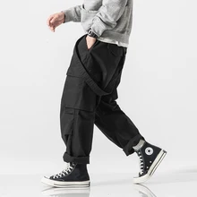 Мужские комбинезоны с несколькими карманами комбинезоны прямого силуэта походные Мужские штаны уличная хип хоп Свободные повседневные шаровары джоггеры спортивные штаны