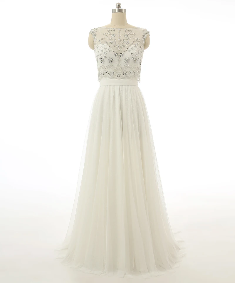 

2018 Charming Actual Images Open Back Bridal gown Fake Two Pieces Crystal Lace Off The Shoulder Mother Of The Bride Dresses