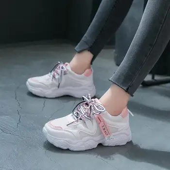 

Spring Summer Breathable Non-slip Fashion Dad Shoes Women Discount Trend Thick Bottom Hidden Wedge Leisure Running Sneakers