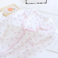 Fdfklak Spring Fall Full Sleeve Homewear Loose 2Pcs Pajama Set 100% Gauze Cotton Casual Print Sleeping Shirt Home Wear Clothes - Image 6
