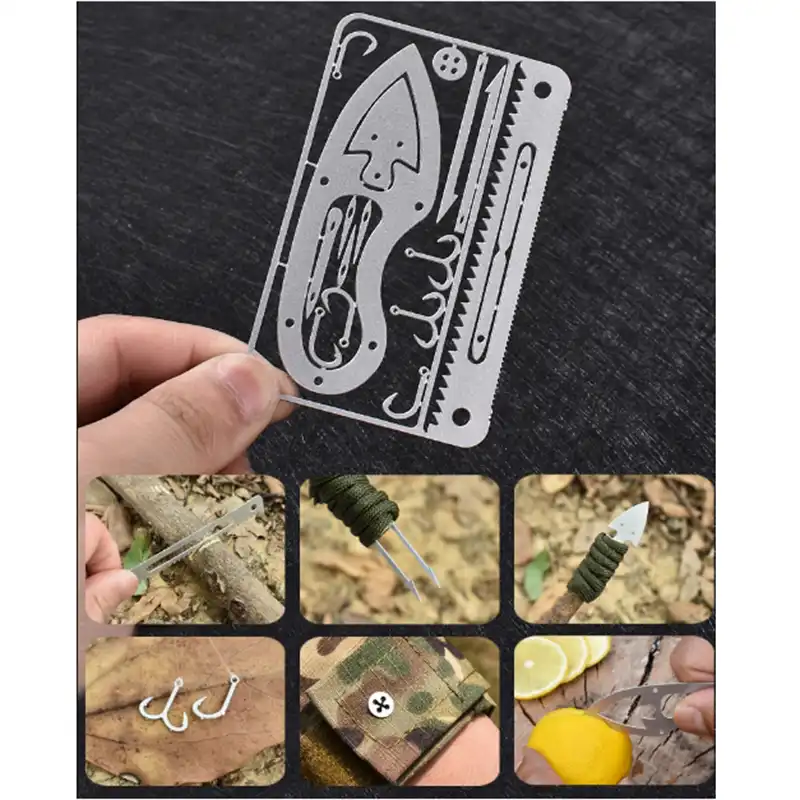 17 In 1 Fishing Gear Card Multi-Tool Camping Survival Tools Hunting Survival ~jp