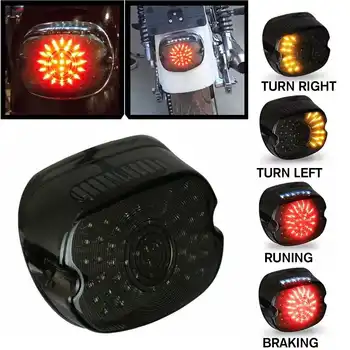

Smoke LED Tail Light Brake Turn Signals with License Plate Light For Harley for Sportster Tour for Road King glide for Dyna FXR