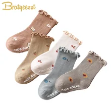 

1/2 Pair Cotton Baby Girl Socks Floral Newborn Socks for Girls Accessories Baby Socks Kids Infant Cheap Stuff New Born Gift Item