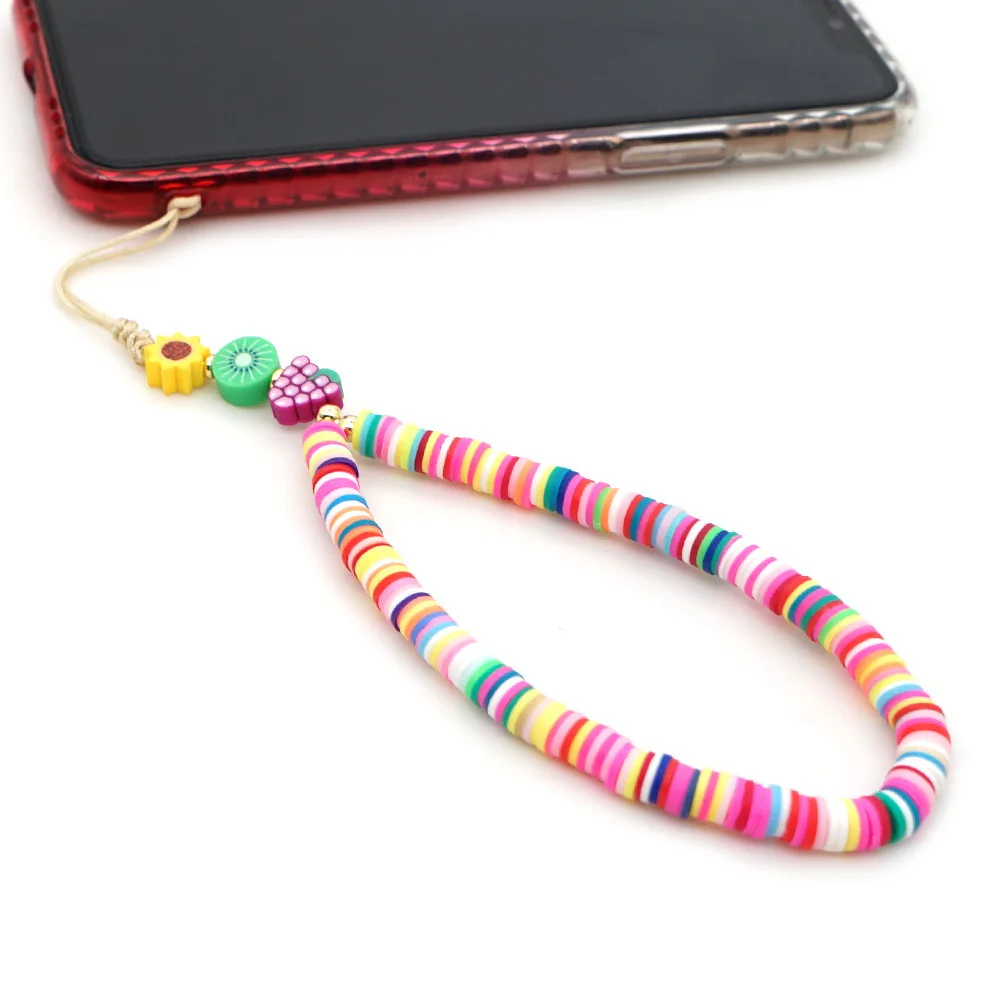 Colorful Smiling Beads Chain Phone Chain Lanyard Beads Mobile Phone Chain Anti-lost Handmade Acrylic Cord Lanyard for Women Gift 21 H03a660fd4b1942ba92ad02eb681cce86K