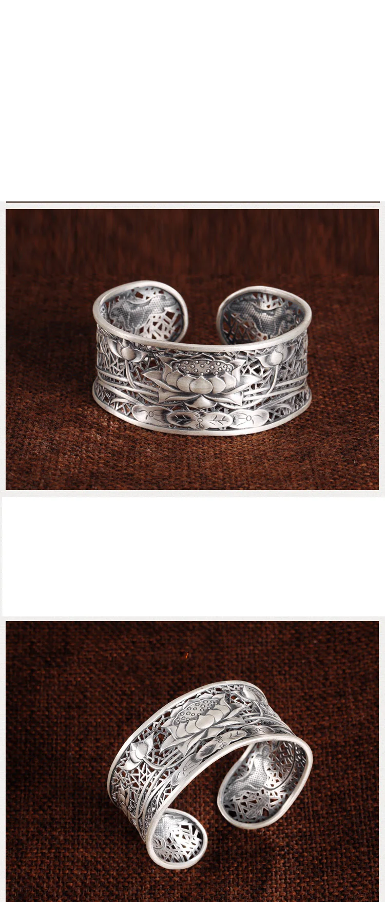 999 Серебряный цветок браслет Новая мода Лотос регулируемый размер S925 серебро браслеты для женщин мужские ювелирные изделия браслеты