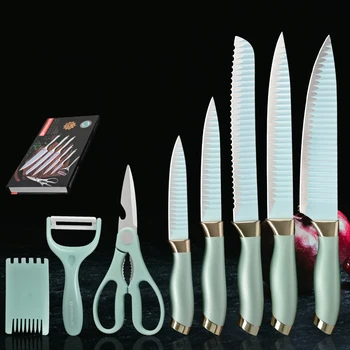 

MUZ Kitchen Knife Set Sharp Japanese Chef Stainless Steel Kitchen Knives Chef's Cook Set Utility Paring Cleaver Cooking Tools