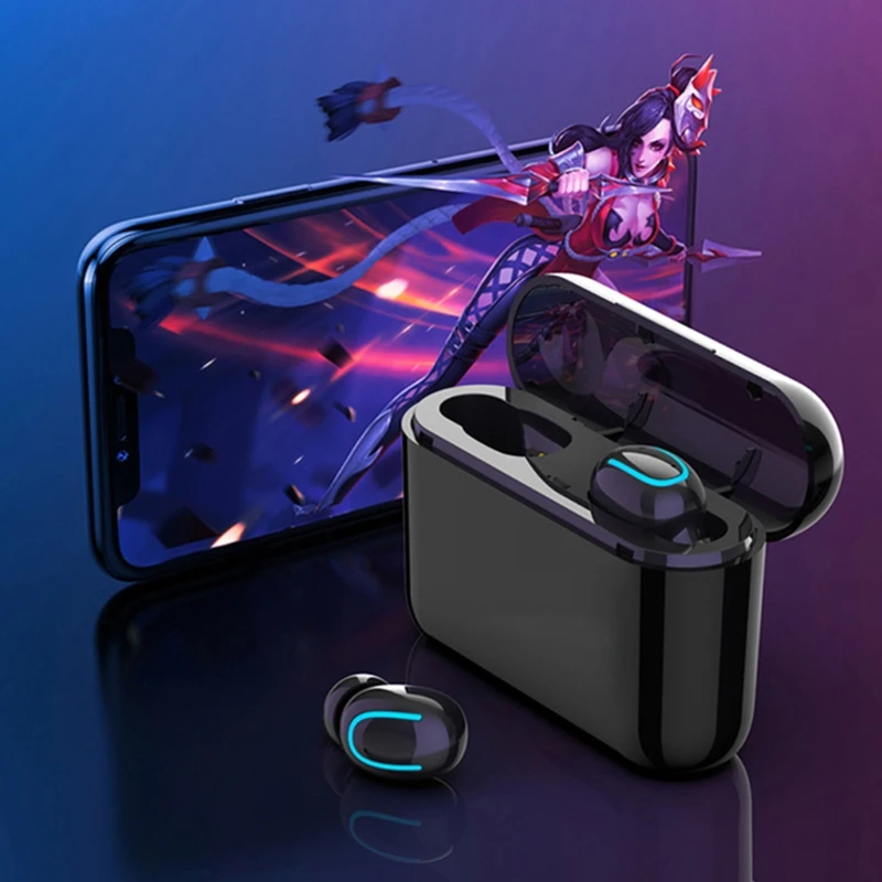 Q32 Wireless Bluetooth 5 0 TWS Mini Earbuds Portable Handsfree Microphone Headset with Charging Case Gaming Earphone