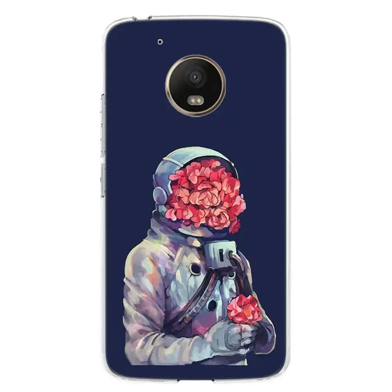 Space Moon Astronaut Cover Phone Case For Motorola Moto G7 G6 G5S G5 E4 Plus G4 E5 Play Power EU Gift Fit Patterned Coque