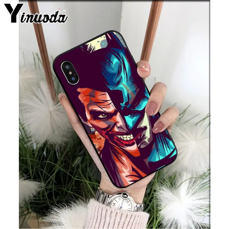 A8 Yinuoda Batman Joker Comic TPU Soft Silicone Phone Case Cover for iPhone 8 7 6 6S Plus 5 5S SE XR X XS MAX Coque Shell - Цвет: A8