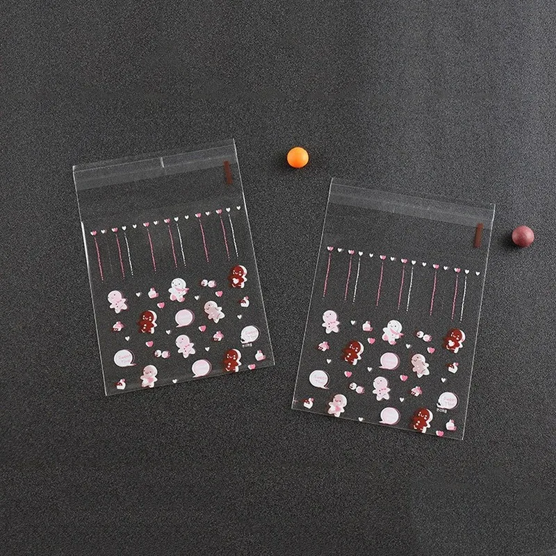 100 шт пластиковые рождественские пакеты 10*10 см+ 3 см маленькая Ziplock пищевая упаковка свежая сохраняя пылезащитный Рождественский мешок для хранения конфет и печенья