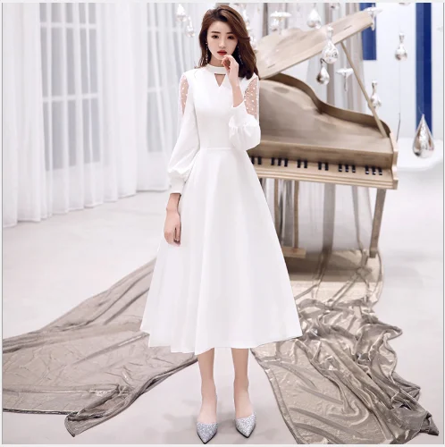 

Black Elegant Women Girls Lace Dress Retro Applique Long Prom Evening Dress Formal Belt