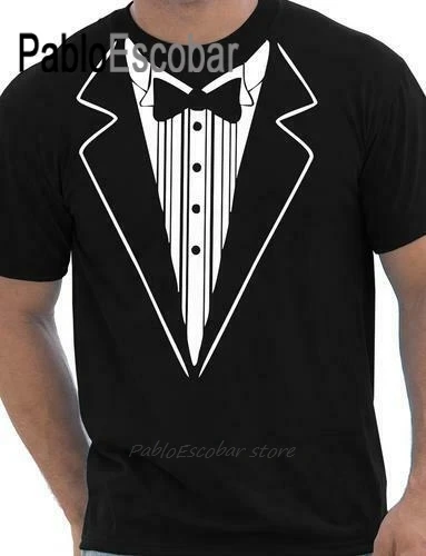 Tuxedo Fancy Dress T-shirt Stag Do Mens ...