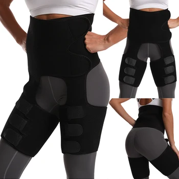 

Belt Black Sweat Arm Sleeve Belly Belt Sports Suit 1 Set 3 Pieces Yoga Body Shaping Slimming Waist Belt Black