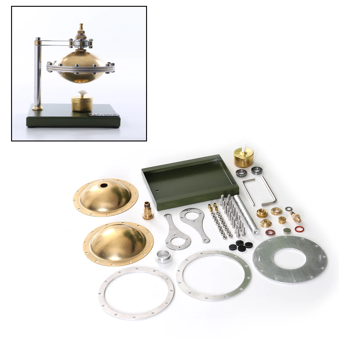 

DIY Self-assemble Spin Suspension Steam Engine Metal Engine Model Education STEM Toy with Copper Boiler and Alcohol Lamp