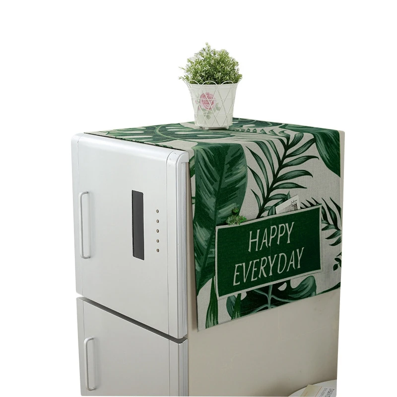 Для холодильника, стиральной машины универсальный чехол для стиральной машины органайзер для холодильника ткань барабан печать листья пыльный холодильник