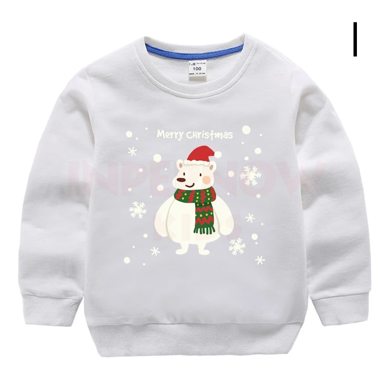 INPEPNOW Christmas Children's Sweatshirt for Girls Sweat Shirt Cotton Child Sweatshirt for Boys Baby Kids Hoodies Teens Clothes - Цвет: 1