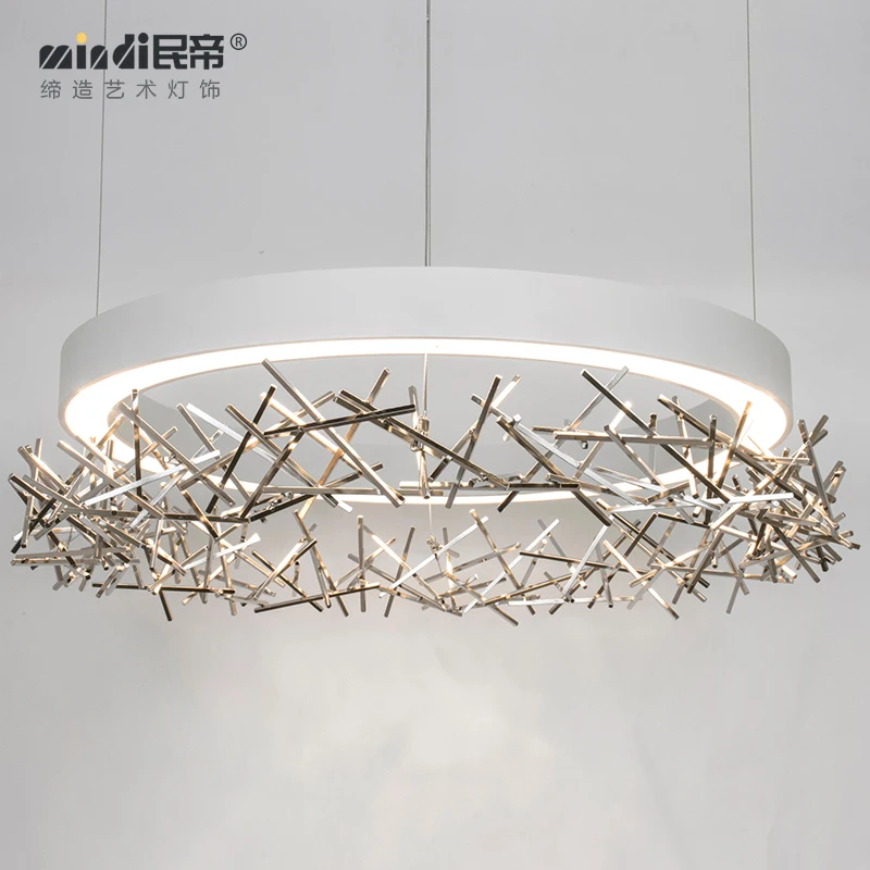 

Оригинальная креативная люстра в стиле постмодерн, дизайнерская лампа в виде ветки для ресторана, бара, для гостиной, пересечение линий