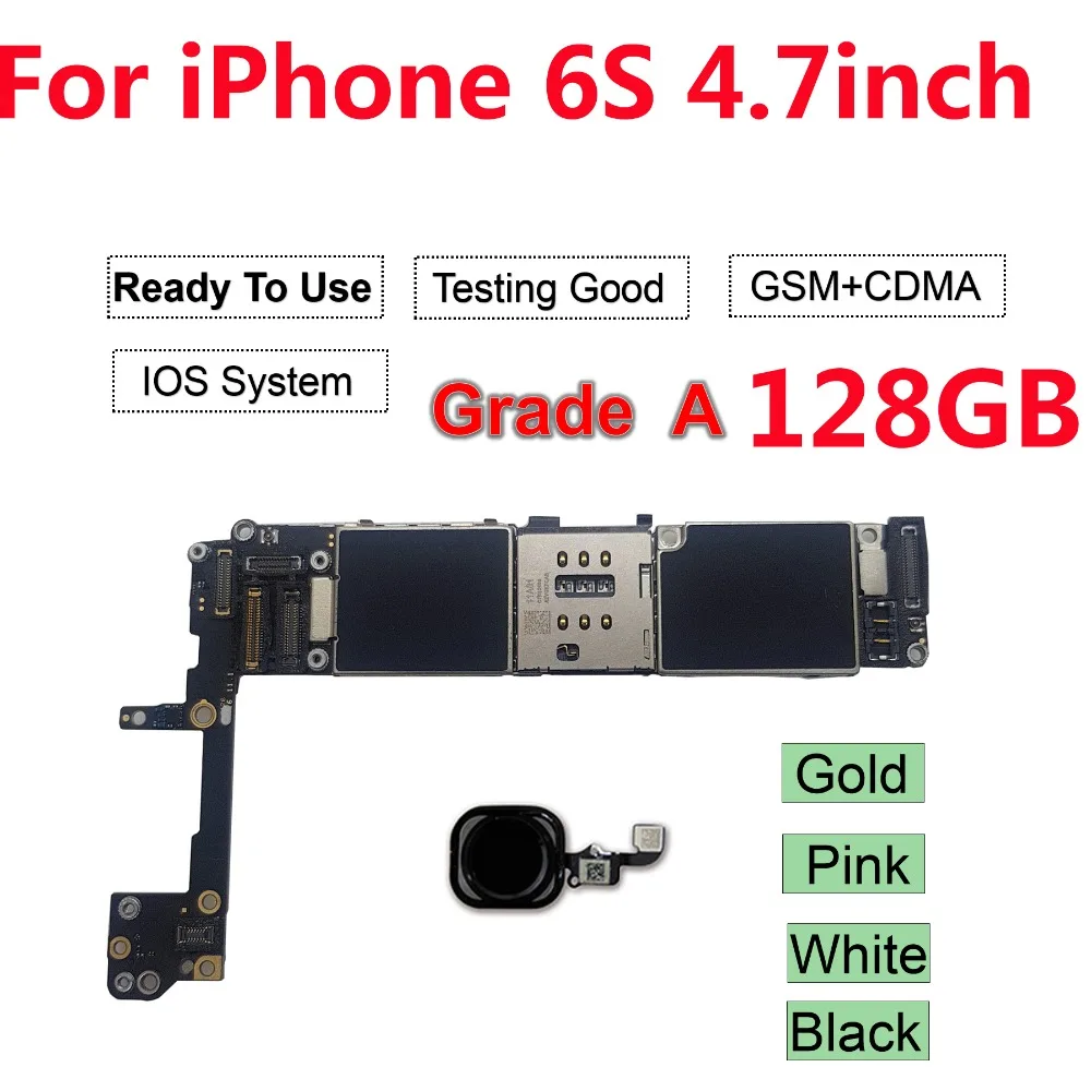 iCloud разблокирована для iPhone 6S материнская плата черный золотой розовый белый 128 ГБ логическая плата материнская плата