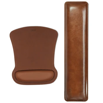 

PU Leather Keyboard Wrist Rest Pad Mouse Wrist Rest Pad Ergonomic Memory Foam Support Comfort Mouse Pad For Office Computer game