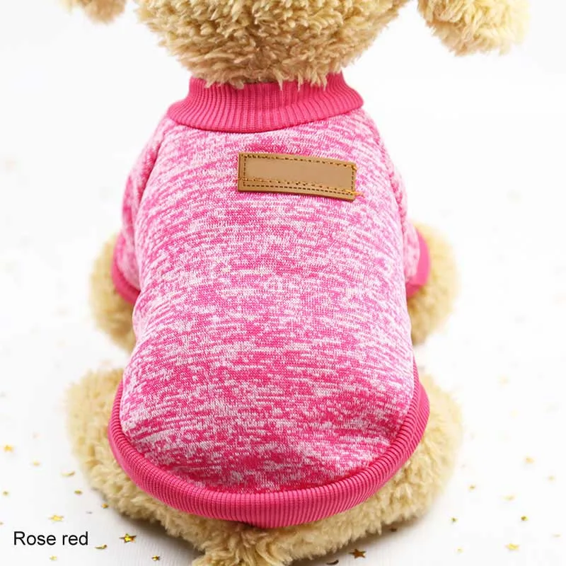 XS-XXL спортивный с капюшоном Одежда для собак свитера для собак 1 шт. товары для домашних животных, щенок, собака, пальто Новогодняя одежда зимняя теплая - Цвет: rose red