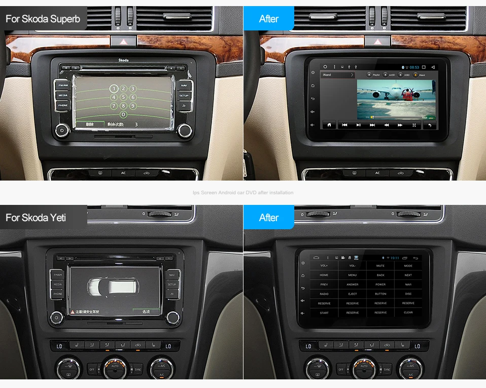 Perfect EU/RU Warehouse CDZ8060 2G android 9.0 car dvd player for VW polo golf passat tiguan skoda yeti superb rapid for skoda gps navi 10