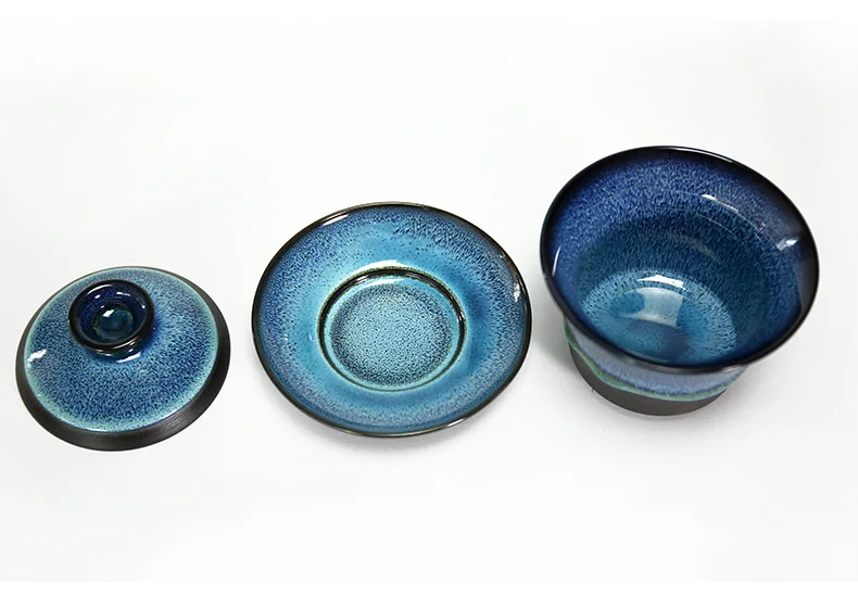 Gaiwan керамическая чайная соусница для тарелки набор крышек фиолетовая глиняная посуда для чая Посуда для напитков мастер чайная чашка винтажная чашка ручной работы чаши ремесла