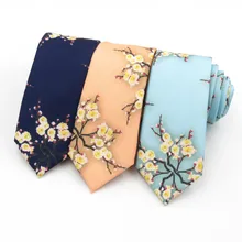 Мужской галстук, модный, индивидуальный, 6 см, мужской галстук, цветы, мужской, женский, сливовый, дизайн, корейский стиль, Повседневный, узкий галстук, gravata