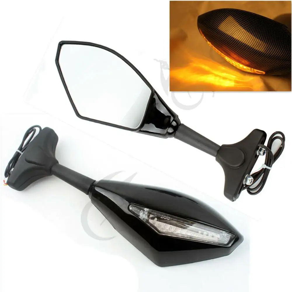 Motorcycle Left Right Black Rear View Mirror Led Turn Signal For Honda CBR600F4I 2001-2007 | Автомобили и мотоциклы