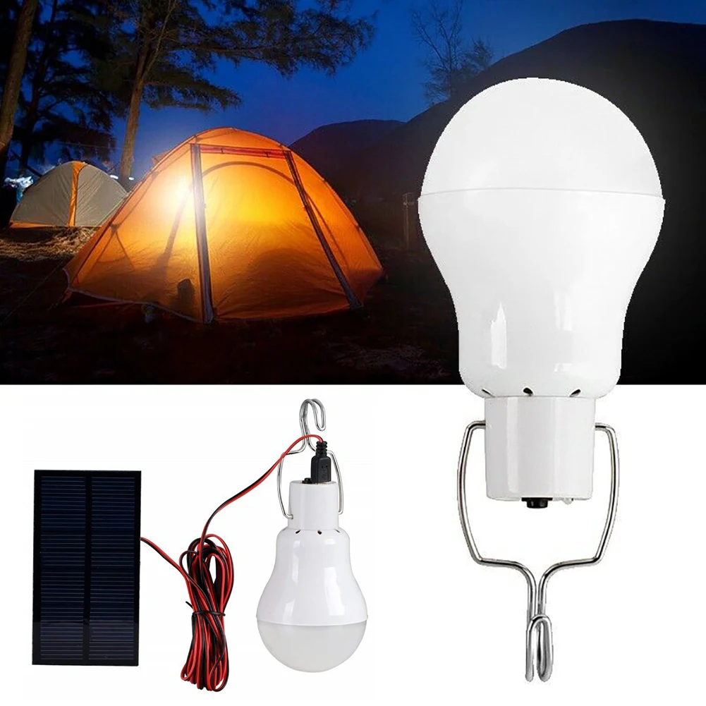 

Solar Powered Panel LED Lighting System Lights 15W Portable Bulb For Garden Camping In/Outdoor Event 2835 LED Portable Lamp