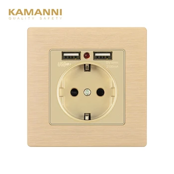 

KAMANNI Wall Charger Charging 2A Wall Charger EU-Plug Dual With USB Port Socket Adapter Electrical Sockets 220V