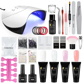 

COSCELIA Poly Nail Gel Quick Extension Hard Gel Solution Nail Art Set Poly Manicure Gel Kit Nail Builder Gel Varnish Polish