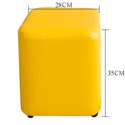 

35cm wood Leather stools Creative chair sofa stool square household solid wood modern couch soft and strong bedroom stools