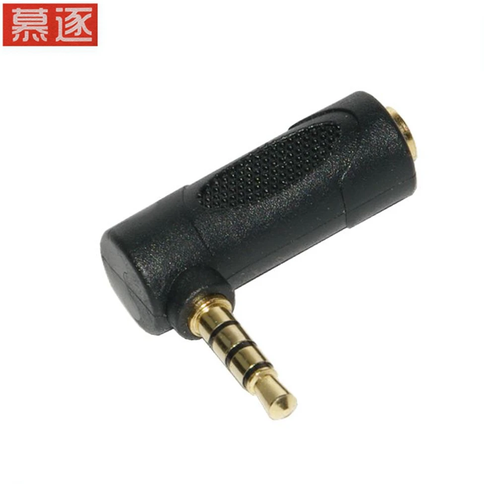 

1Pcs Copper 3.5mm 4Pole 90 Degree Right Angle Male to 3.5mm 4Pole Female Audio Stereo Plug L Shape Jack Adapter Connector
