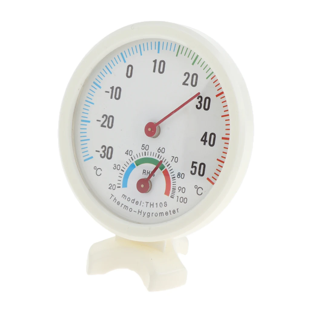 Round Thermohygraph Analog Temperature Humidity Meter Thermometer Hygrometer , Color indicator for comfort zone